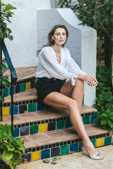 Gol Blouse - White Tops - Blouse Rosewater House