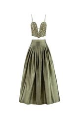 Jasmine Bustier and Yass Skirt - Olive Dresses - Formal Rosewater House