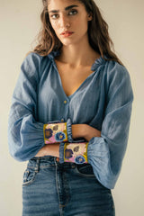 Pansy Blouse - Cobalt Blue Tops - Blouse Rosewater House
