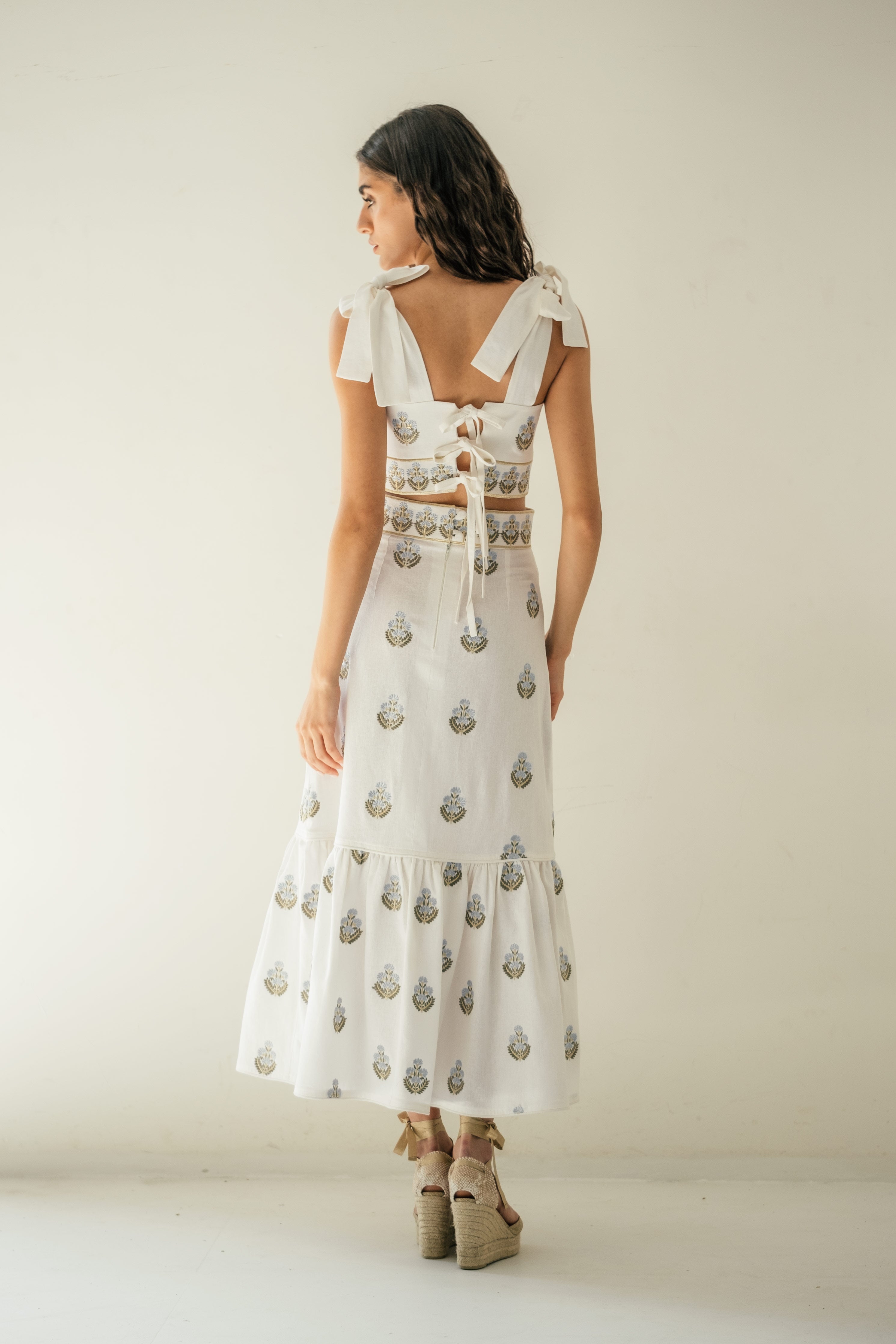Begum Set - Off White & Blue Dresses - Formal OVER THE MOON