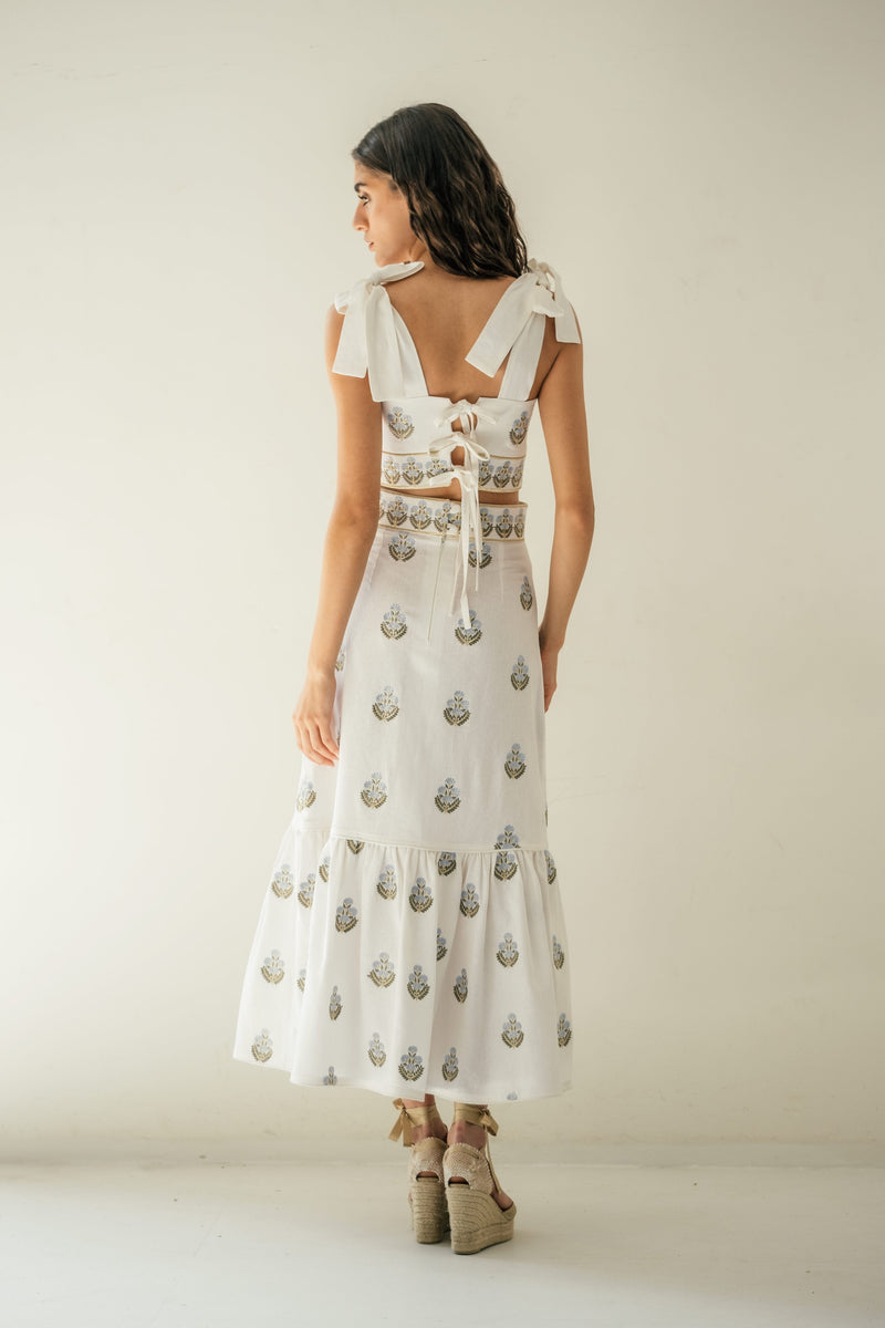 Begum Set - Off White & Blue Dresses - Formal OVER THE MOON 