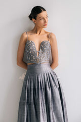Jasmine Bustier and Yass Skirt - Blue Dresses - Formal Rosewater House