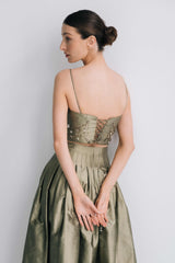 Jasmine Bustier and Yass Skirt - Olive Dresses - Formal Rosewater House