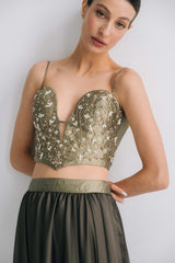 Jasmine Bustier and Skirt - Olive Dresses - Formal Rosewater House