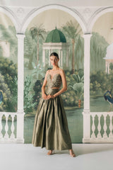 Jasmine Bustier & Yass Skirt - Olive Dresses - Formal Rosewater House