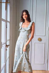 Malika Dress - Mint & Ivory Dresses - Formal OVER THE MOON