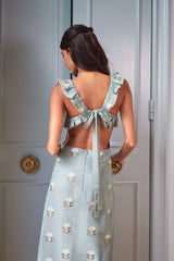 Malika Dress - Mint & Ivory Dresses - Formal OVER THE MOON