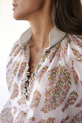 Golab Blouse - Pink Paisley Tops - Blouse Rosewater House