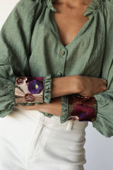 Pansy Blouse - Green Tops - Blouse Rosewater House