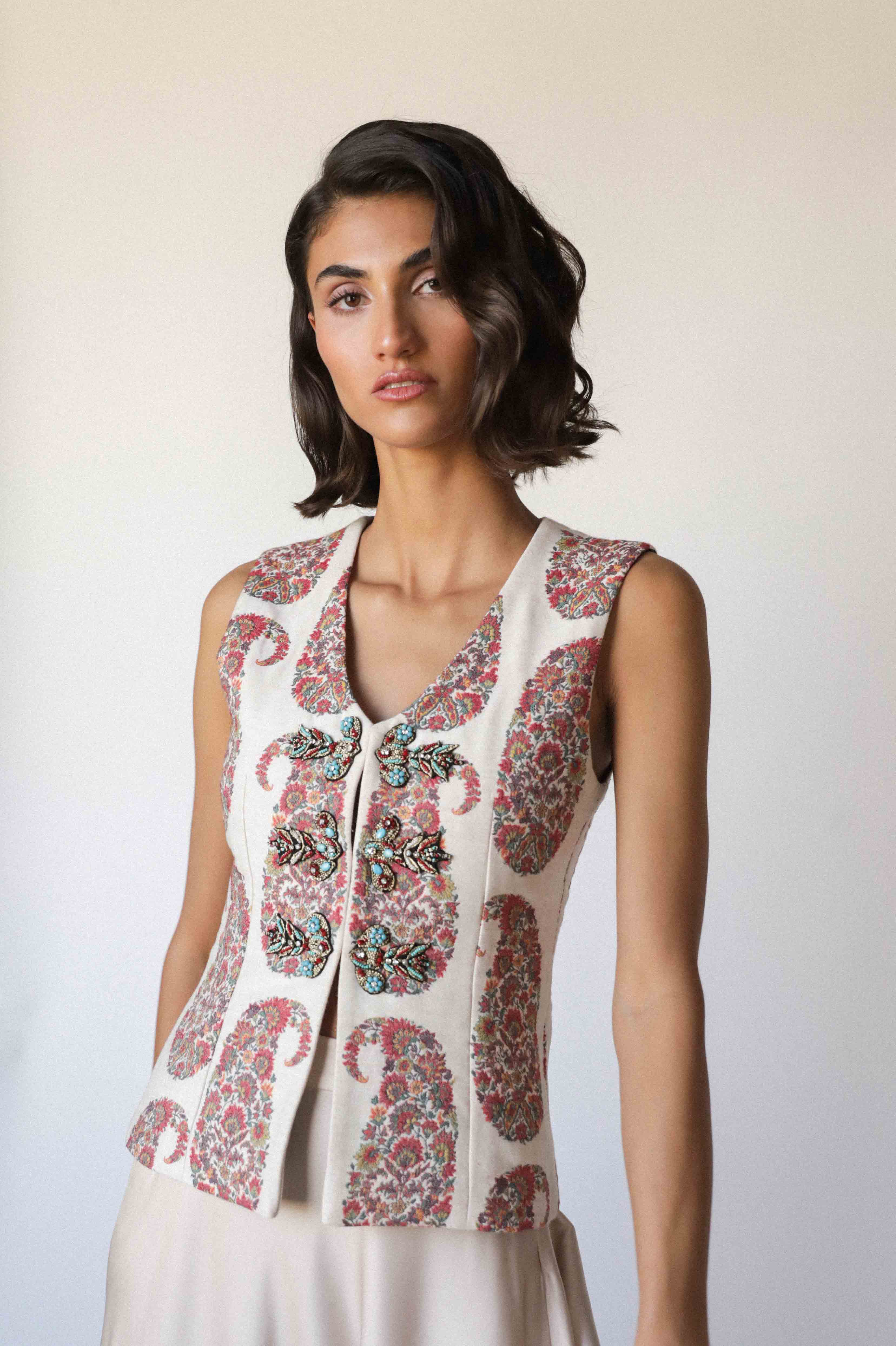 Roya Vest - Paisley Rosewater House