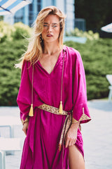 GILANEH KAFTAN - Magenta Dresses - Kaftans & Casuals Rosewater House