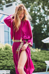 GILANEH KAFTAN - Magenta Dresses - Kaftans & Casuals Rosewater House