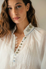Ivy Blouse - White Tops - Blouse OVER THE MOON