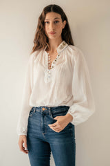 Ivy Blouse - White Tops - Blouse OVER THE MOON 