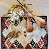 Hand-Embroidered Placemats - Brick RoseWaterHouse