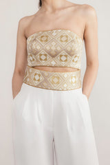 Jahan Bustier + Belt - Blush Tops Rosewater House