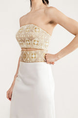 Jahan Bustier + Belt - Blush Tops Rosewater House