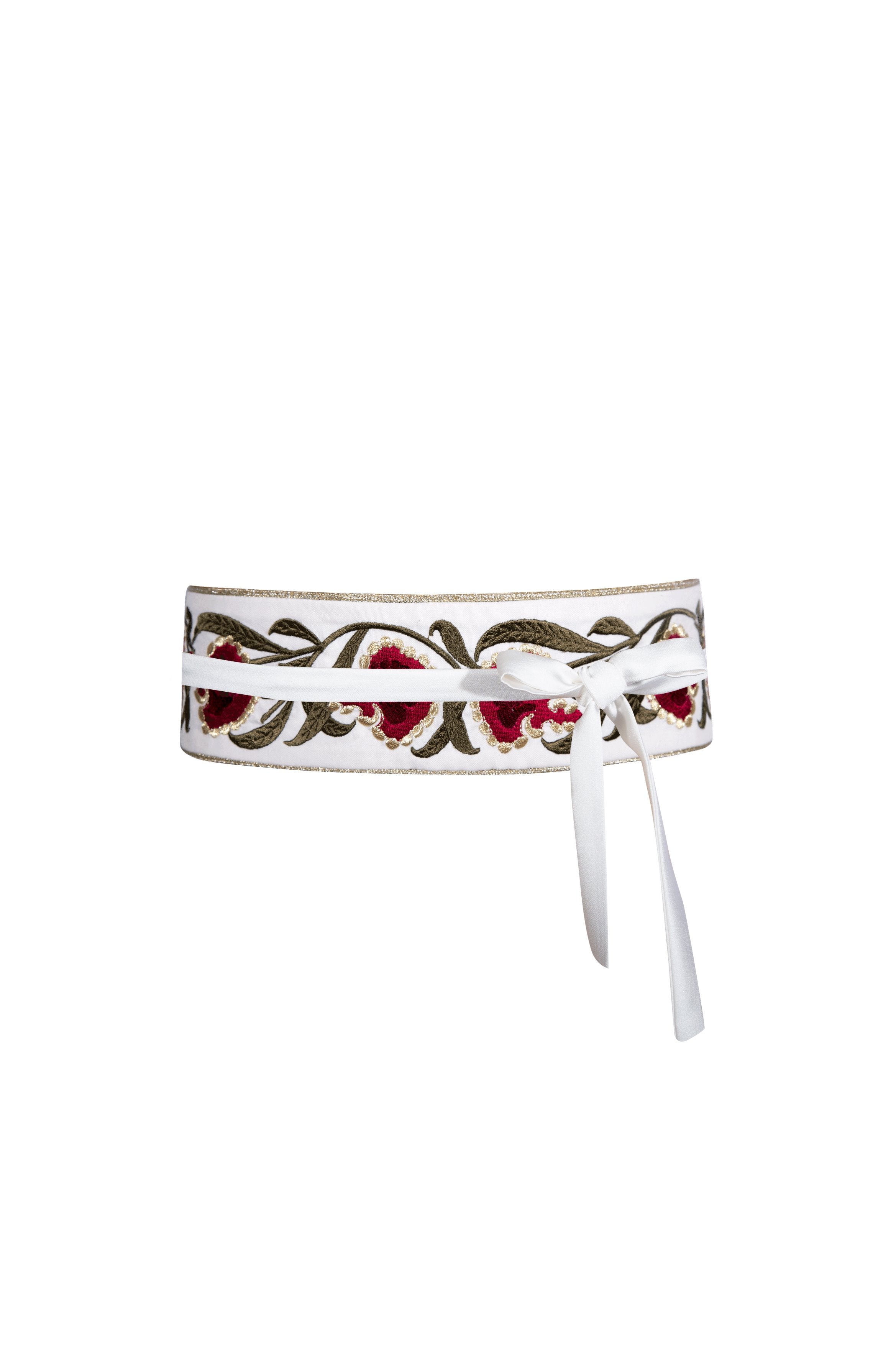 Carnation Belt- White/Red Belt Rosewater House