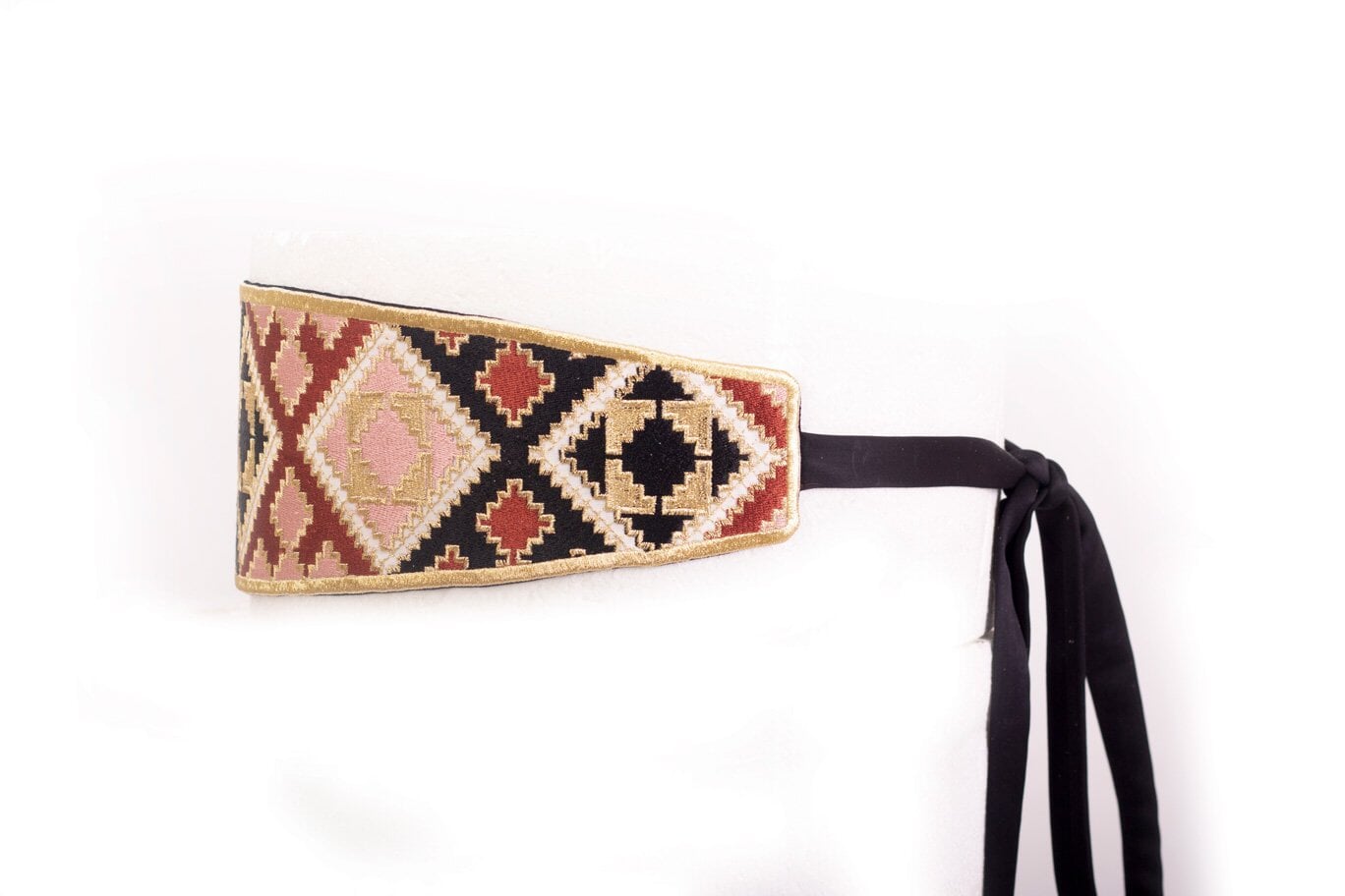 Balouch Belt - Black, Brick & Pink Accessory - Belts RoseWaterHouse