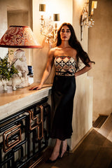 Silk Avin Slip Skirt - Black Skirt RoseWaterHouse
