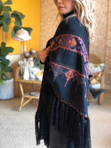 Aspen Poncho - Brick & Purple Poncho RoseWaterHouse