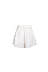 Priya Shorts - White & Gold Bottoms-shorts Rosewater House