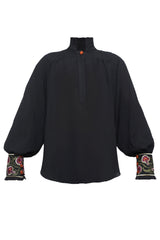 Carnation Blouse - Black Tops - Blouse Rosewater House