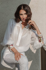 Carnation Blouse - White Blouses Rosewater House