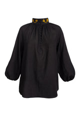 Golab Blouse - Black Tops-Blouse Rosewater House