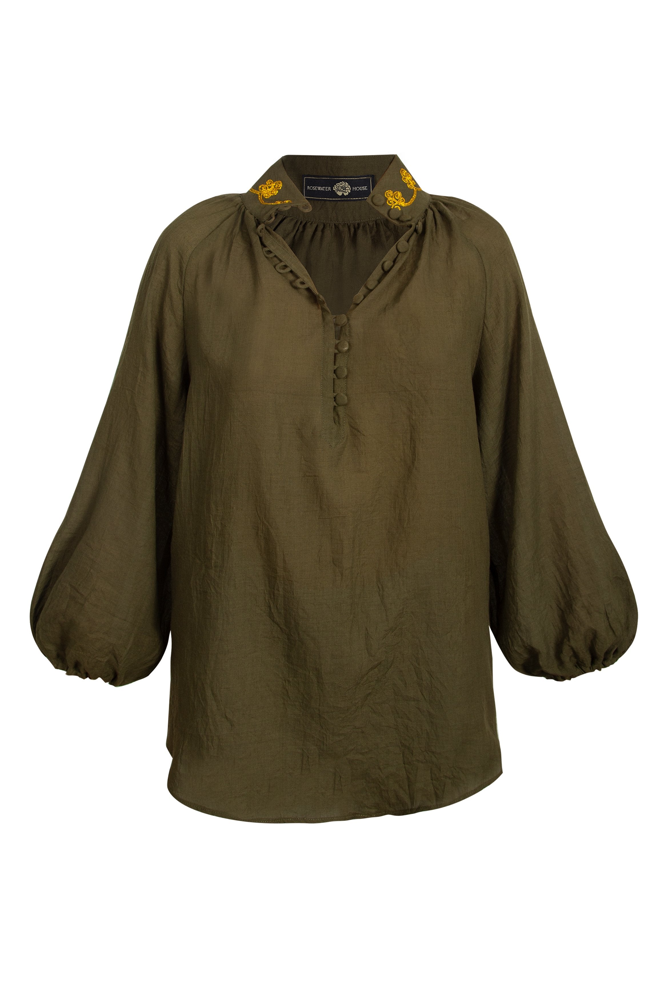 Golab Blouse - Army Green Blouses Rosewater House