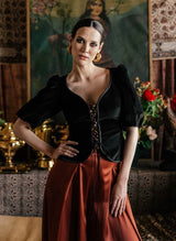 Velvet Tsarina Top - Black Rosewater House