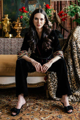 Velvet Kimono Set - Black Rosewater House