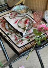 Isfahan Hand-Painted Placemats - Pink & Green Rosewater House