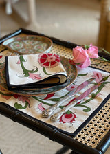 Isfahan Hand-Painted Placemats - Pink & Green Rosewater House