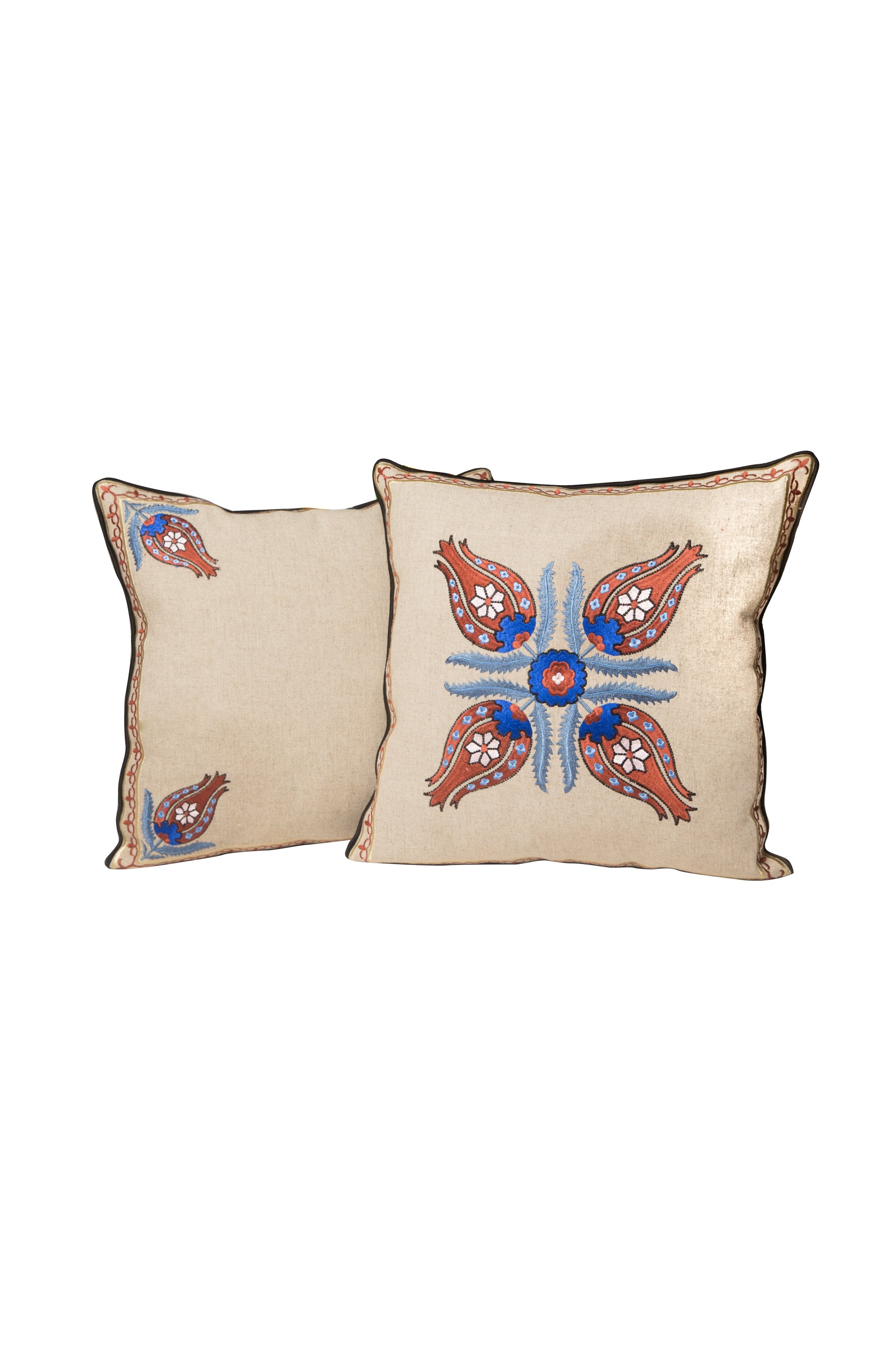 Embroidered "Laleh" Cushions Rosewater House