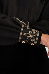 Lotus Blouse - Black Rosewater House