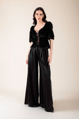 Velvet Tsarina Top - Black Rosewater House