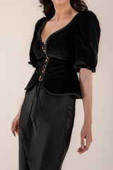 Velvet Tsarina Top - Black Rosewater House