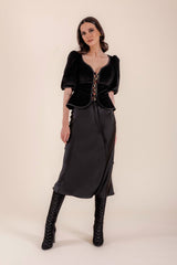 Velvet Tsarina Top - Black Rosewater House