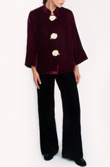 Rosa Velvet Jacket - Wine Rosewater House