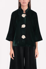 Rosa Velvet Jacket - Emerald Rosewater House