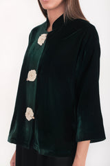 Rosa Velvet Jacket - Emerald Rosewater House
