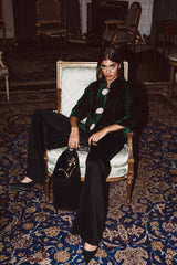 Rosa Velvet Jacket - Emerald Rosewater House