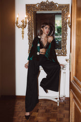 Rosa Velvet Jacket - Emerald Rosewater House