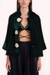 Rosa Velvet Jacket - Emerald Rosewater House
