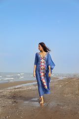 KHAZAR KAFTAN-BLUE Rosewater House