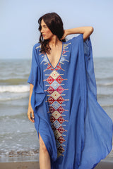 KHAZAR KAFTAN-BLUE Rosewater House