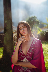 KHAZAR KAFTAN-MAGENTA Rosewater House