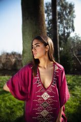KHAZAR KAFTAN-MAGENTA Rosewater House