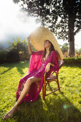KHAZAR KAFTAN-MAGENTA Rosewater House